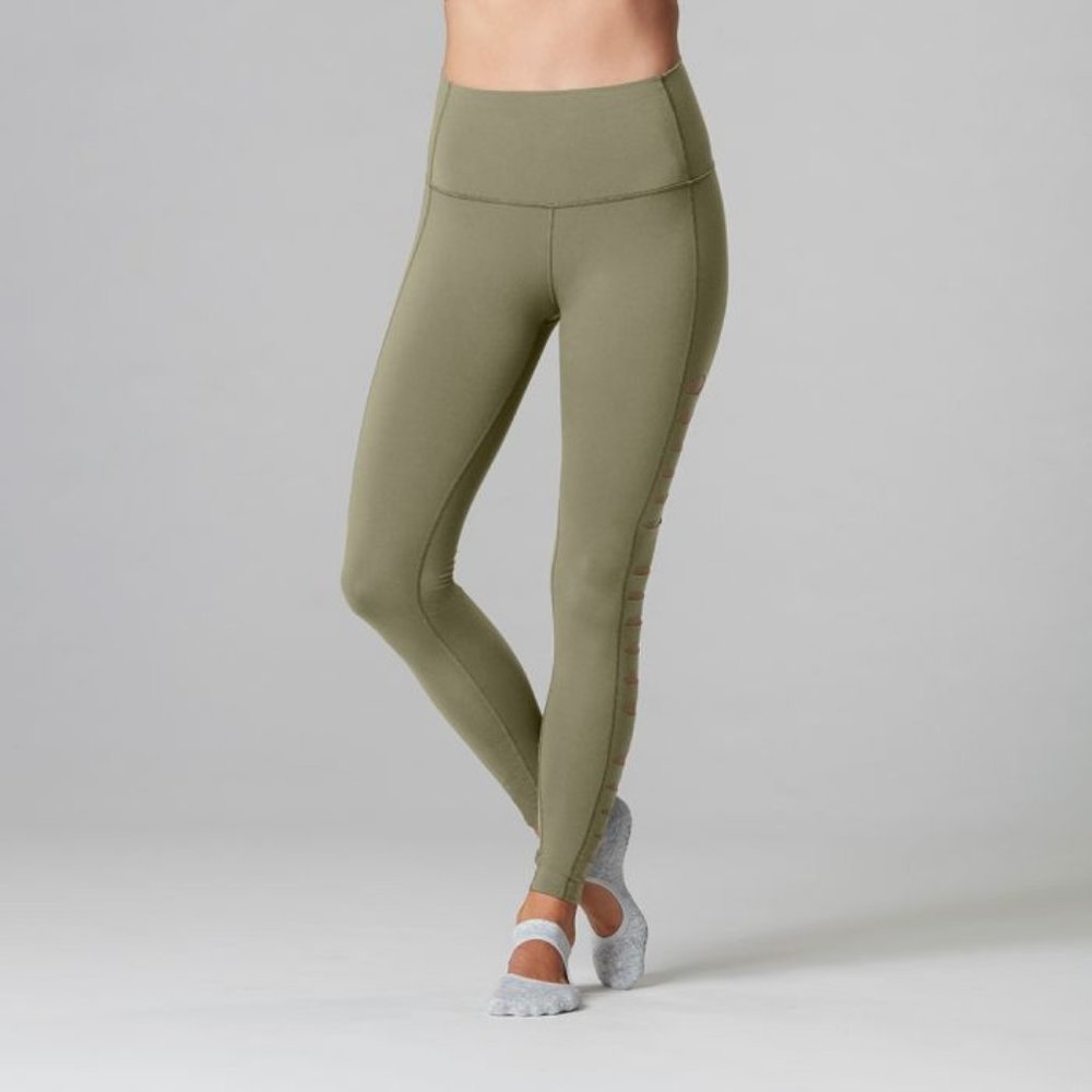 Tavi Noir High Waisted Laser Cut Leggings in Olive